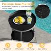 imageOutvita Outdoor Round Side Table Small Metal End Table Black Coffee Table for Patio Lawn Garden Living Room Bedroom Sturdy Double Layer