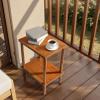 imageOutvita Outdoor Side Table Acacia Wooden End Table Small Coffee Table for Patio Balcony Garden Living Room Bedroom SturdySmooth Tabletop 2 Tiers