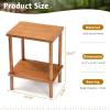 imageOutvita Outdoor Side Table Acacia Wooden End Table Small Coffee Table for Patio Balcony Garden Living Room Bedroom SturdySmooth Tabletop 2 Tiers