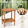 imageOutvita Outdoor Side Table Acacia Wooden End Table Small Coffee Table for Patio Balcony Garden Living Room Bedroom SturdySmooth Tabletop 2 Tiers