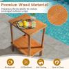 imageOutvita Outdoor Side Table Acacia Wooden End Table Small Coffee Table for Patio Balcony Garden Living Room Bedroom SturdySmooth Tabletop 2 Tiers