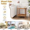 imageOutvita Outdoor Side Table Acacia Wooden End Table Small Coffee Table for Patio Balcony Garden Living Room Bedroom SturdySmooth Tabletop 2 Tiers