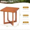 imageOutvita Outdoor Side Table Acacia Wooden End Table Small Coffee Table for Patio Balcony Garden Living Room Bedroom SturdyStriped Tabletop Cross Legs