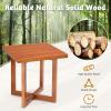 imageOutvita Outdoor Side Table Acacia Wooden End Table Small Coffee Table for Patio Balcony Garden Living Room Bedroom SturdyStriped Tabletop Cross Legs
