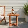 imageOutvita Outdoor Side Table Acacia Wooden End Table Small Coffee Table for Patio Balcony Garden Living Room Bedroom SturdyStriped Tabletop Cross Legs