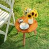 imageOutvita Outdoor Side Table Cedar Wood Coffee Table Weather  Resistant Tripod Design 157x157x157 inch Indoor ampamp Outdoor Use for Garden Living Room Balcony Bedroom