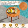 imageOutvita Outdoor Side Table Cedar Wood Coffee Table Weather  Resistant Tripod Design 157x157x157 inch Indoor ampamp Outdoor Use for Garden Living Room Balcony Bedroom