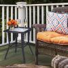 imageOutvita Outdoor Side Table Patio Rattan Coffee Table Small End Table with Glass Tabletop and Storage Shelf for Patio Porch Backyard Balcony Living RoomBlack
