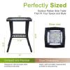 imageOutvita Outdoor Side Table Patio Rattan Coffee Table Small End Table with Glass Tabletop and Storage Shelf for Patio Porch Backyard Balcony Living RoomBlack