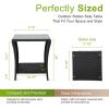 imageOutvita Outdoor Side Table Rattan Coffee Table Small End Table with Glass Top Storage for Patio Porch Backyard BalconyBlack