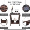 imageOutvita Outdoor Side Table Rattan Coffee Table Small End Table with Glass Top Storage for Patio Porch Backyard BalconyBrown