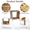 imageOutvita Outdoor Side Table Rattan Coffee Table Small End Table with Glass Top Storage for Patio Porch Backyard BalconyYellow