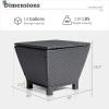 imageOutvita Outdoor Side Table Rattan Coffee Table with Storage 27 Gallon Patio Small Deck Storage Box for Cushion Towel Books Brown Side Table with lidBlack