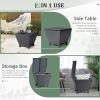 imageOutvita Outdoor Side Table Rattan Coffee Table with Storage 27 Gallon Patio Small Deck Storage Box for Cushion Towel Books Brown Side Table with lidBlack