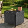 imageOutvita Outdoor Side Table Rattan Coffee Table with Storage 27 Gallon Patio Small Deck Storage Box for Cushion Towel Books Brown Side Table with lidBlack