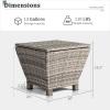 imageOutvita Outdoor Side Table Rattan Coffee Table with Storage 27 Gallon Patio Small Deck Storage Box for Cushion Towel Books Brown Side Table with lidGrey