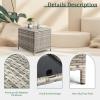 imageOutvita Outdoor Side Table Rattan Coffee Table with Storage 27 Gallon Patio Small Deck Storage Box for Cushion Towel Books Brown Side Table with lidGrey
