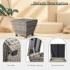 imageOutvita Outdoor Side Table Rattan Coffee Table with Storage 27 Gallon Patio Small Deck Storage Box for Cushion Towel Books Brown Side Table with lidGrey