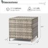 imageOutvita Outdoor Side Table Rattan Coffee Table with Storage 27 Gallon Patio Small Deck Storage Box for Cushion Towel Books Brown Side Table with lidGrey