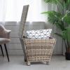 imageOutvita Outdoor Side Table Rattan Coffee Table with Storage 27 Gallon Patio Small Deck Storage Box for Cushion Towel Books Brown Side Table with lidGrey