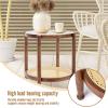 imageOutvita Outdoor Side Table Rattan Rubber Wood Coffee Table with Weather  Resistant Coating Double  Layer Storage 197quotx197quotx 232quot Easy Assembly for Patio Garden Living Room Bedroom