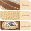 imageOutvita Outdoor Side Table Rattan Rubber Wood Coffee Table with Weather  Resistant Coating Double  Layer Storage 197quotx197quotx 232quot Easy Assembly for Patio Garden Living Room Bedroom