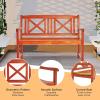 imageOutvita Outdoor Wooden Garden Bench 2Person Acacia Wood Loveseat with Armrests ampamp Backrest 600lbs Capacity Patio Park Bench for Backyard Deck Front Porch Bench