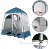 imageOutvita Oversize 2 Rooms Shower Tent 75 FT Outdoor Pop up Changing Room Instant Extra Wide Privacy Shelter for Camping Dressing Toilet Bathroom with Carry Bag Blue ampamp White2 Room