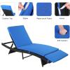 imageOutvita Paito Chaise Lounge Chairs PE Rattan Wicker Patio Pool Lounge Chair with 6 Adjustable Positions and Soft Cushion for Poolside Backyard Deck Porch Garden Beach BlueBlue