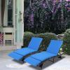 imageOutvita Paito Chaise Lounge Chairs PE Rattan Wicker Patio Pool Lounge Chair with 6 Adjustable Positions and Soft Cushion for Poolside Backyard Deck Porch Garden Beach BlueBlue