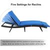 imageOutvita Paito Chaise Lounge Chairs PE Rattan Wicker Patio Pool Lounge Chair with 6 Adjustable Positions and Soft Cushion for Poolside Backyard Deck Porch Garden Beach BlueBlue