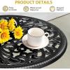 imageOutvita Patio Side Table 236in Outdoor Round Cast Aluminum Bistro Table with Umbrella Hole and Antique Design for Backyard Porch Pool Balcony Deck BlackRoundBlack