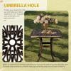 imageOutvita Patio Side Table 236in Outdoor Round Cast Aluminum Bistro Table with Umbrella Hole and Antique Design for Backyard Porch Pool Balcony Deck BlackSquareBrown