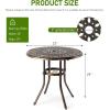 imageOutvita Patio Side Table 236in Outdoor Round Cast Aluminum Bistro Table with Umbrella Hole and Antique Design for Backyard Porch Pool Balcony Deck BlackRoundBrown
