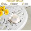 imageOutvita Patio Side Table 236in Outdoor Round Cast Aluminum Bistro Table with Umbrella Hole and Antique Design for Backyard Porch Pool Balcony Deck BlackRoundWhite