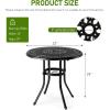 imageOutvita Patio Side Table 236in Outdoor Round Cast Aluminum Bistro Table with Umbrella Hole and Antique Design for Backyard Porch Pool Balcony Deck BlackRoundBlack