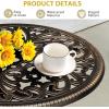 imageOutvita Patio Side Table 236in Outdoor Round Cast Aluminum Bistro Table with Umbrella Hole and Antique Design for Backyard Porch Pool Balcony Deck BlackRoundBrown
