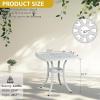 imageOutvita Patio Side Table 354in Outdoor Square Cast Aluminum Bistro Table with Umbrella Hole and Antique Design for Backyard Porch Pool Balcony Deck BronzeSquareWhite