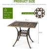 imageOutvita Patio Side Table 354in Outdoor Square Cast Aluminum Bistro Table with Umbrella Hole and Antique Design for Backyard Porch Pool Balcony Deck BronzeSquareBrown