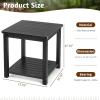 imageOutvita Patio Small Side Table Acacia Wood 18 inch DoubleDeck Coffee Table with Storage Tier for Living Room Garden Balcony Porch Deck BlackBlack