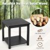 imageOutvita Patio Small Side Table Acacia Wood 18 inch DoubleDeck Coffee Table with Storage Tier for Living Room Garden Balcony Porch Deck BlackBlack