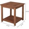 imageOutvita Patio Small Side Table Acacia Wood 18 inch DoubleDeck Coffee Table with Storage Tier for Living Room Garden Balcony Porch Deck BlackCarbonized Color