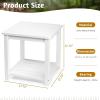 imageOutvita Patio Small Side Table Acacia Wood 18 inch DoubleDeck Coffee Table with Storage Tier for Living Room Garden Balcony Porch Deck BlackWhite
