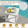 imageOutvita Patio Small Side Table Acacia Wood 18 inch DoubleDeck Coffee Table with Storage Tier for Living Room Garden Balcony Porch Deck BlackWhite