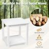 imageOutvita Patio Small Side Table Acacia Wood 18 inch DoubleDeck Coffee Table with Storage Tier for Living Room Garden Balcony Porch Deck BlackWhite