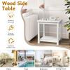 imageOutvita Patio Small Side Table Acacia Wood 18 inch DoubleDeck Coffee Table with Storage Tier for Living Room Garden Balcony Porch Deck BlackWhite