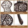 imageOutvita Patio Table and Chairs Set Cast Aluminum Outdoor Cafe Table and Chairs Set of 3 Stability Patio Bistro Sets for Garden Patio Balcony Leaf Pattern Bronze