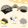 imageOutvita Pet Cat Tunnel 2 Cube with 1 Tent Cat Enclosures Playpen for Indoor Cats Cat Hide Toys with Portable Bag for Play Outside Foldable Cat Tube Easy to StorageBlack With Yellow Stripe