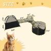 imageOutvita Pet Cat Tunnel 2 Cube with 1 Tent Cat Enclosures Playpen for Indoor Cats Cat Hide Toys with Portable Bag for Play Outside Foldable Cat Tube Easy to StorageBlack With Yellow Stripe