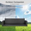 imageOutvita Porch Swing 5FT Hanging Outdoor Porch Swings for Adults Wicker 3 Person Patio Swing with Cushion Pillow and Chain for Garden Backyard Weight Capacity  1000lbsBlack  Grey
